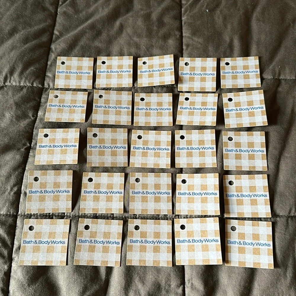 Bath & Body Works Small Cardboard Gingham Gift Tags
